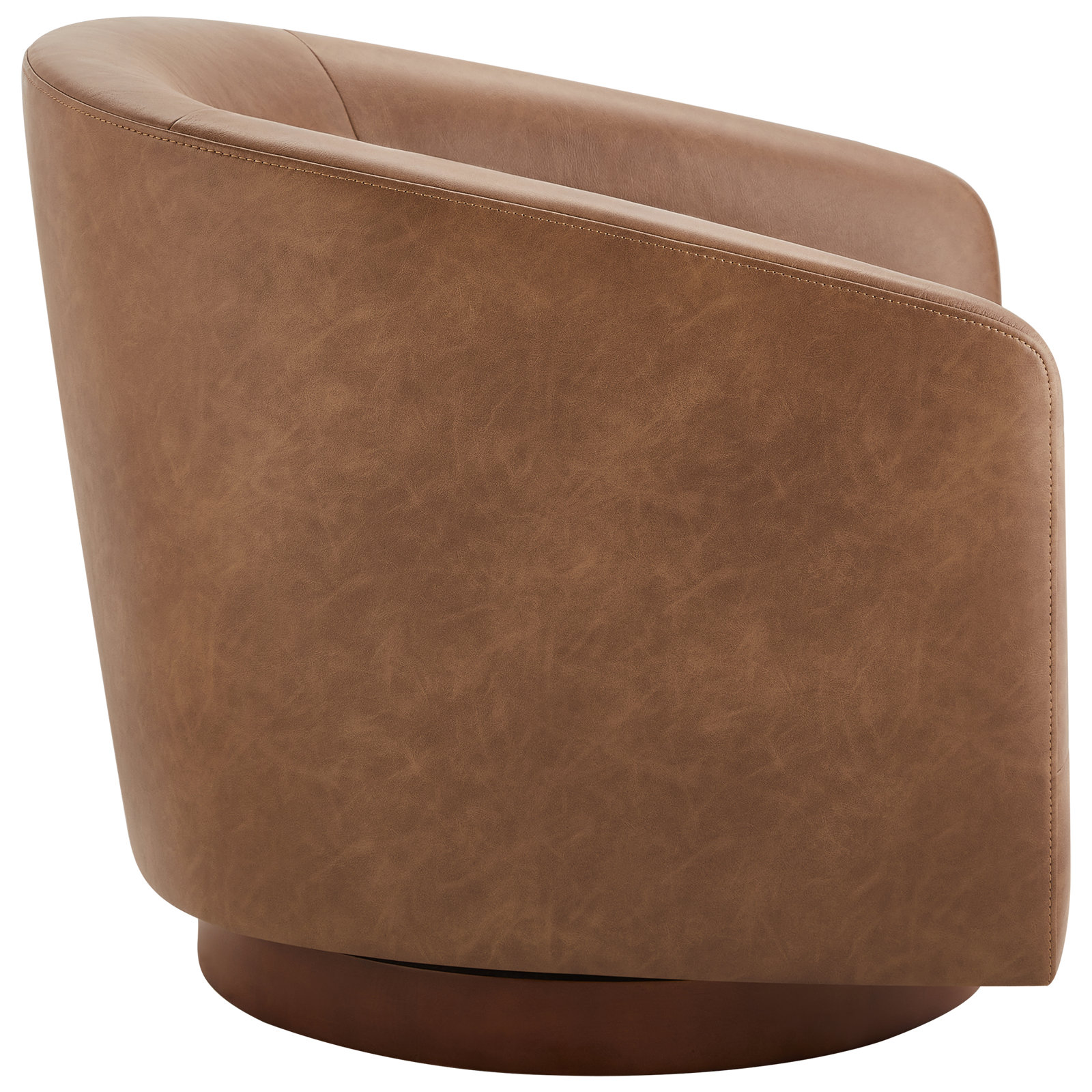 Bennett Faux Leather Swivel Barrel Chair (Set of 2), Copley Brown