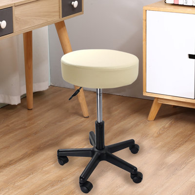 Tabouret de laboratoire rond réglable en hauteur en similicuir