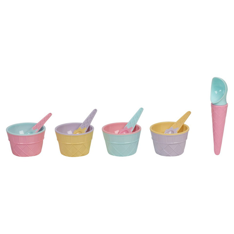 Isabelle & Max Plastic Fruit Bowl, Light Pink/Light Purple/Light Blue/Light Brown