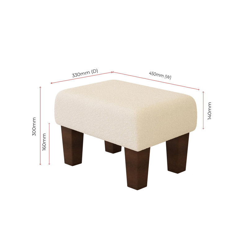Autryville Wood Contemporary Leg, Mahogany, Polar, Boucle