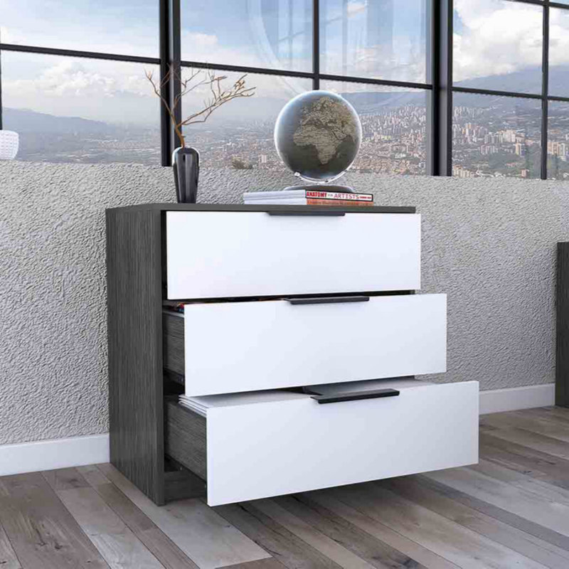 27.775'' W 3 - Drawer Dresser, Oak/White
