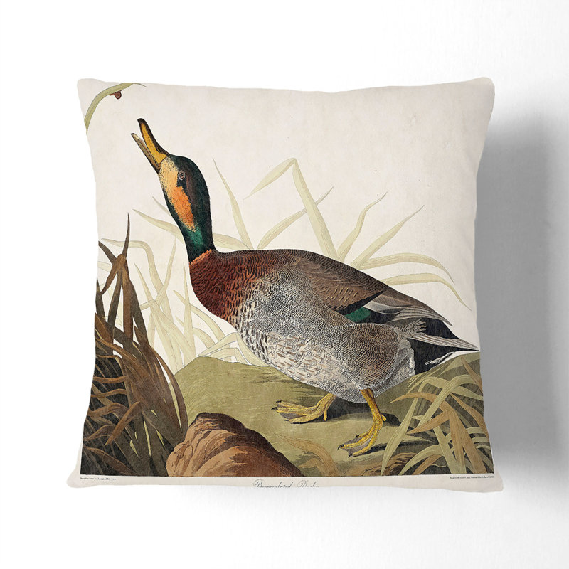 Floral Square Throw Cushion, Stone, 40 x 40 cm