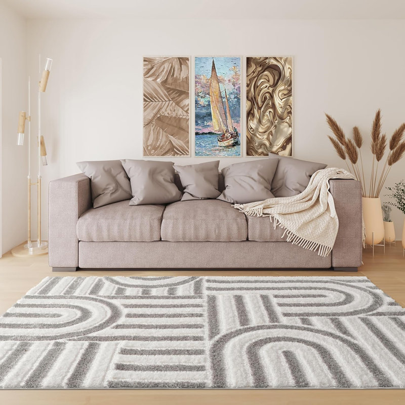 Desda Geometric Plain Weave 160cm X 230cm Area Rug