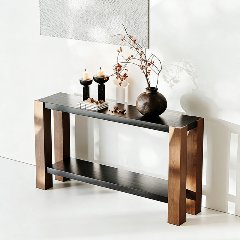 Console rétro minimaliste, H 29,53 po x l 62,99 po x P 13,78 po