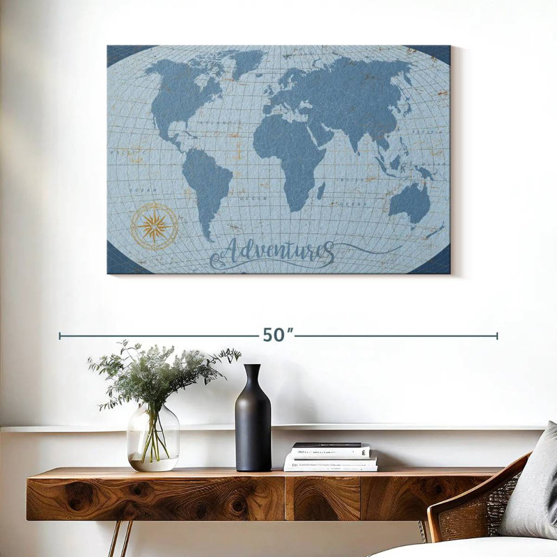 Carte du monde de Senne Adventures, H 26 po x l 39 po
