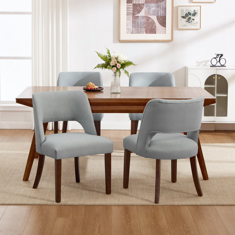 Chaise d'appoint rembourrée en bois massif, Light Grey