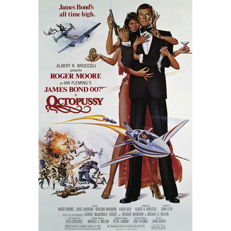James Bond 007 Octop Chatte, H 24 po x l 16 po