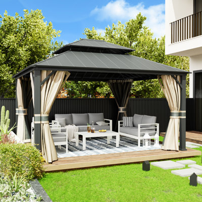 14 Ft. W x 12 Ft. D Aluminum Patio Gazebo
