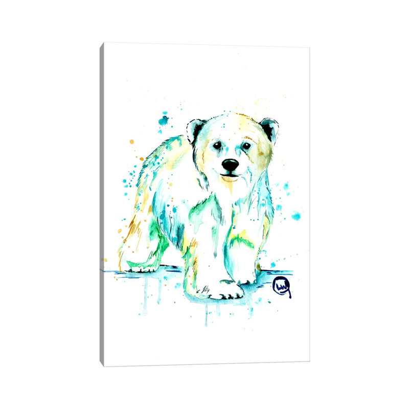 Polar Bear Baby 1 Piece Wrapped Canvas Painting, 20.32 cm H x 30.48 cm W