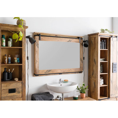 Railway Solid Wood Rectangle Mirror