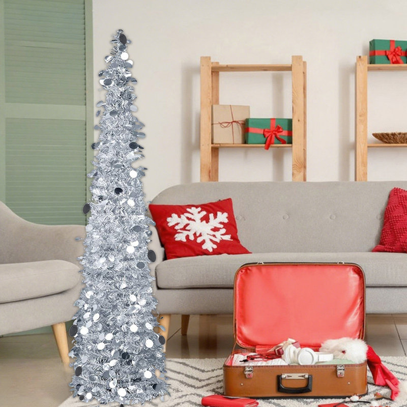 Arbre de Noël argenté 4.9Ft