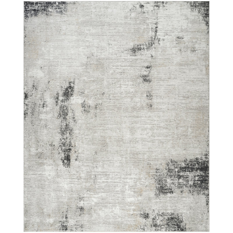 Lafever 7'10" x 9'10" Grey Charcoal Modern Indoor Rug, Rectangle 7'10" x 9'10"
