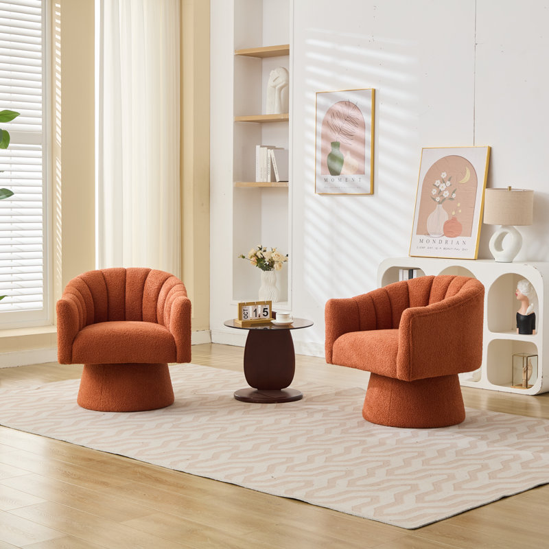 Fauteuil demi-tonneau pivotant, Orange