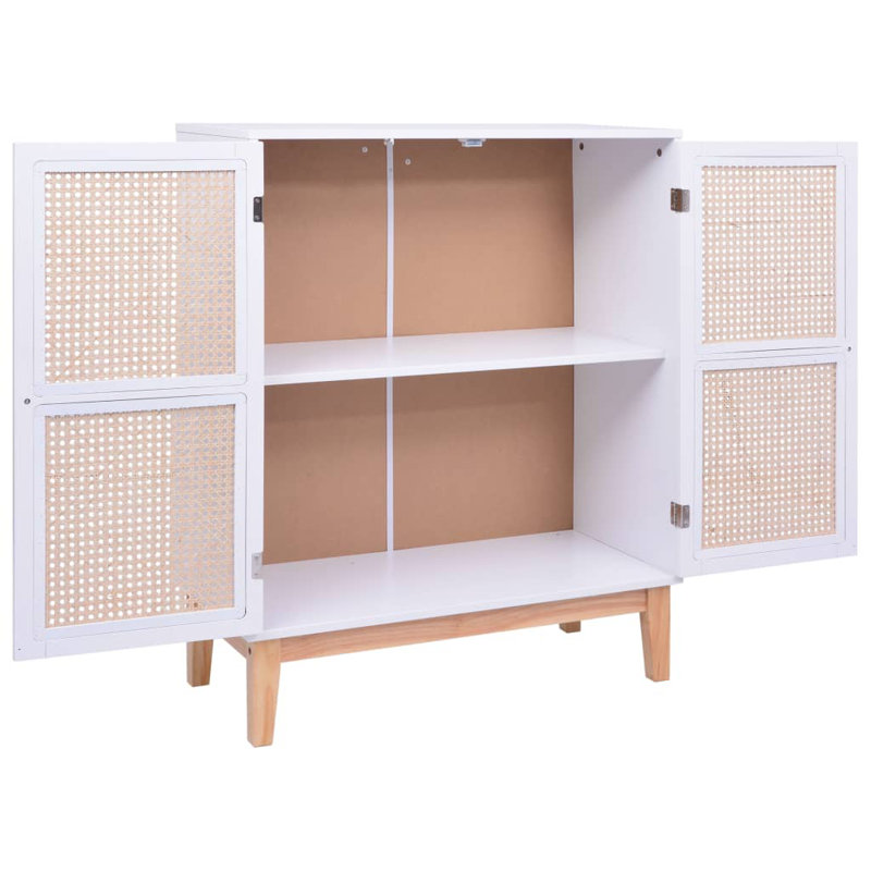 Vandiver 80cm Sideboard, White/Light Brown