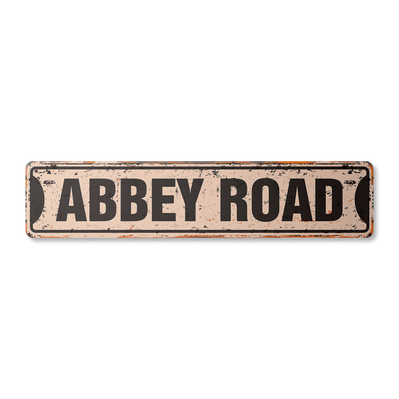 Plaque de rue Abbey Road, aluminium, 4 po x 18 po