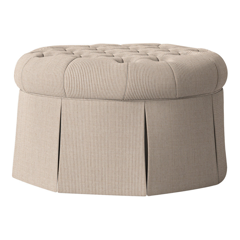 Repose-pieds cocktail capitonné rond 35 po Alma, Perigold Replay taupe