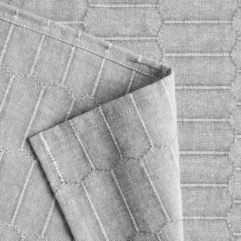 Blue Cotton-Blend Honeycomb Pattern Rectangular Tablecloth