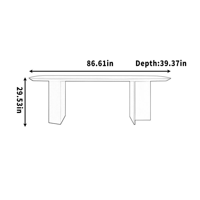 Pieds en acrylique pour le bureau, simples et rectangulaires, H 29,53 po x l 86,61 po x P 39,37 po, Brun
