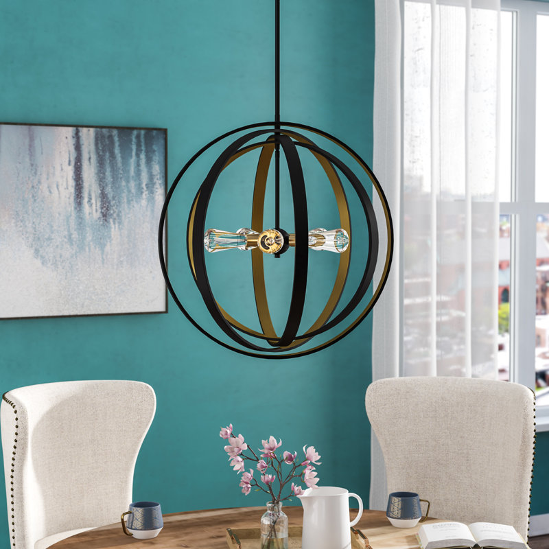 Lustre de globe 5 lumières façon bougie style bougie Viviano
