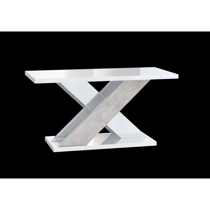 Abiya Cross Legs Coffee Table with Storage, White