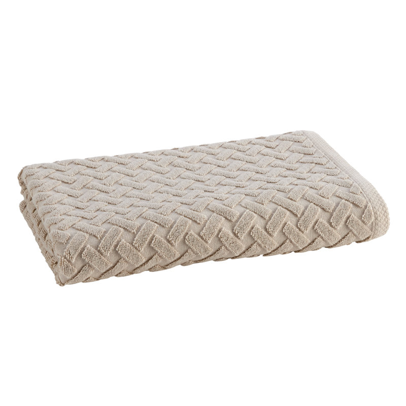 Trellis Cotton Bamboo Blend Antimicrobial Bath Towels, Oak