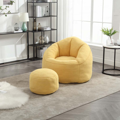 Fauteuil à billes rembourré avec repose-pieds