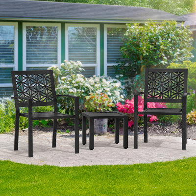 Stackable 2 Person Square Outdoor Bistro Set by Winston Porter