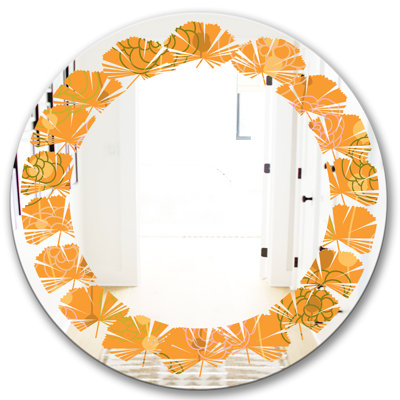 Miroir mural Leaves Coral Butterflies Cottage Americana