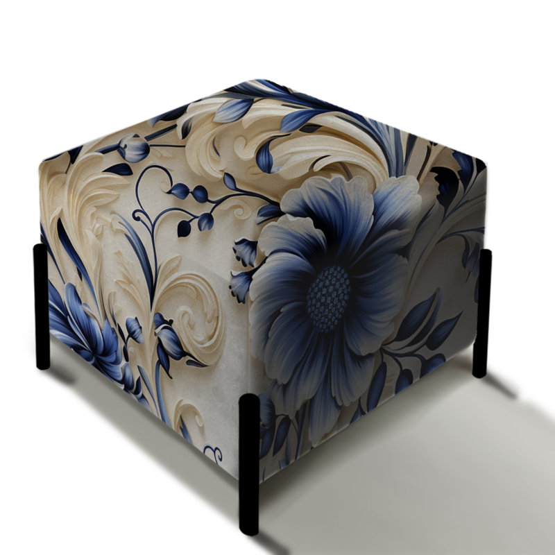 Motif victorien bleu à motif de frises ornementales bleues II