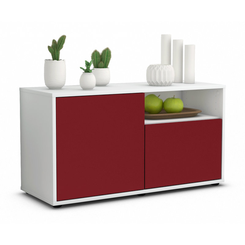 Xzavier 92cm W Chest of Drawers, Red / Matte White