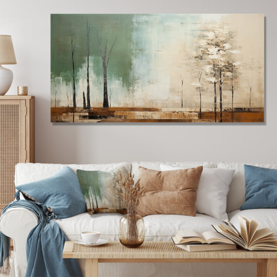 Art encadré tachisme vert, beige et sauvage II