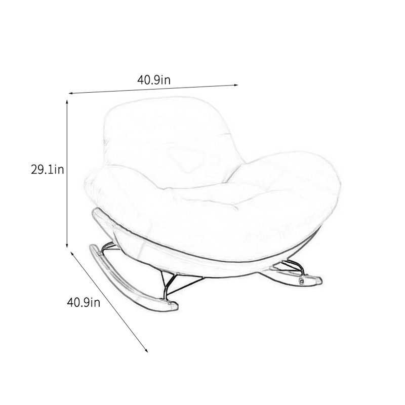 Chaise berçante de luxe de qualité, Orange
