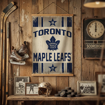 Tapisserie murale en toile 24 po x 36 po Toronto Maple Leafs