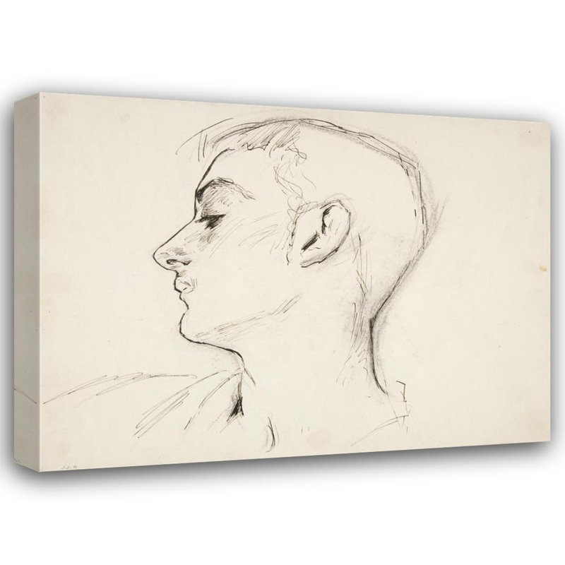 «Head of a Young Man In Profile» par John Singer Sargent - Art mural sur toile tendue avec châssis
