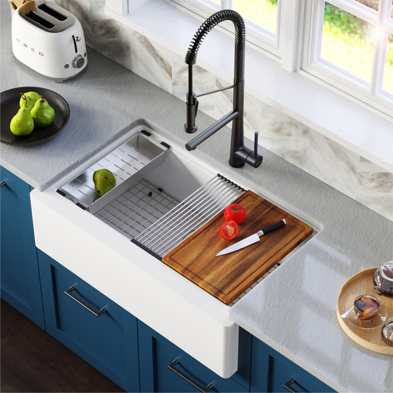 Évier de cuisine Karran Quartz, Blanc