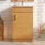 Ensemble de meuble-lavabo sur pied 20 po avec lavabo en céramique, ensemble de meuble-lavabo simple autoportant avec porte à fermeture douce, tablette réglable, style maison de campagne, bois naturel.