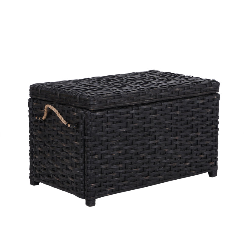 Wicker Trunk, Distressed Black