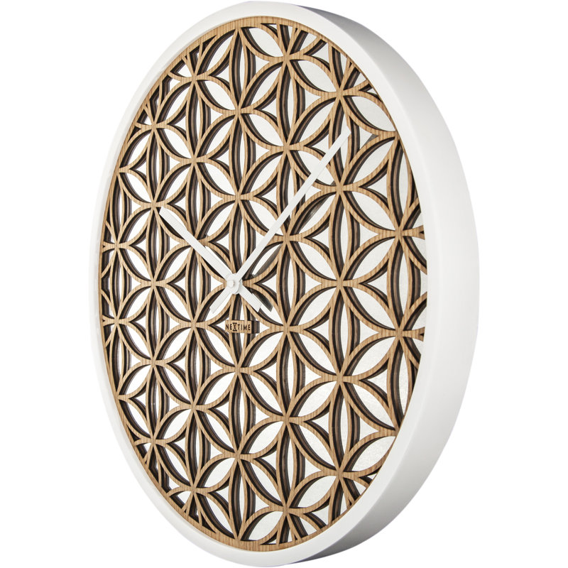 Bella Solid Wood Wall Clock, White