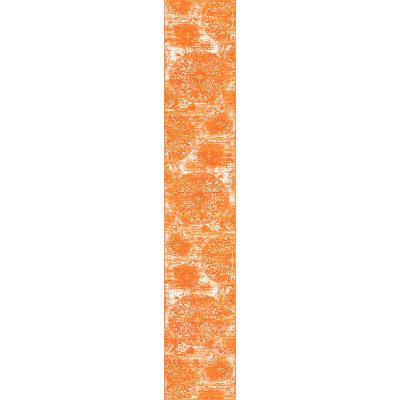 Brandt Floral Area Rug, Runner 2' x 13'1", Orange/Ivory