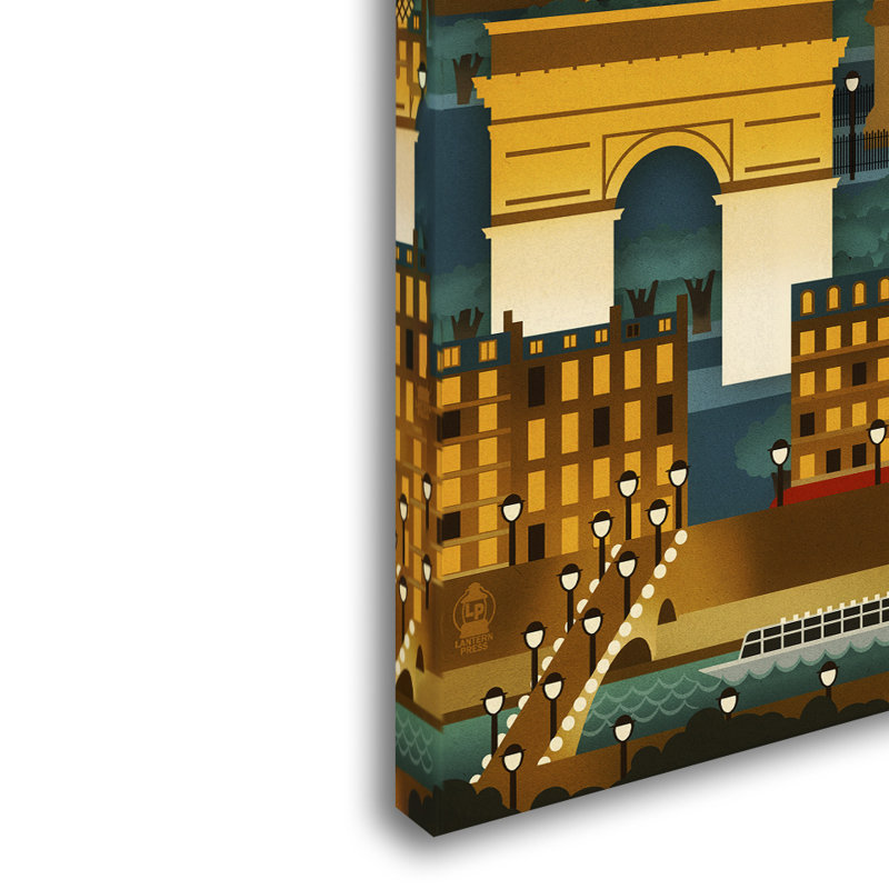 Publicité rétro sur toile Kadey «Travel 2», H 47 po x l 30 po x P 2 po