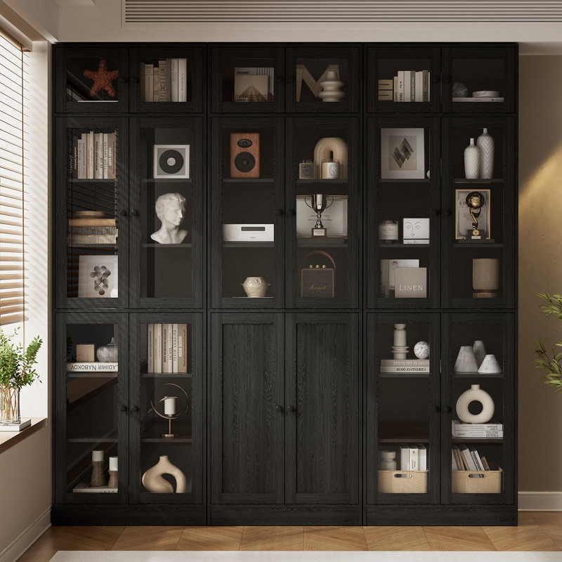 Ensemble de bibliothèque 86,8 po H x 70,9 po, Noir