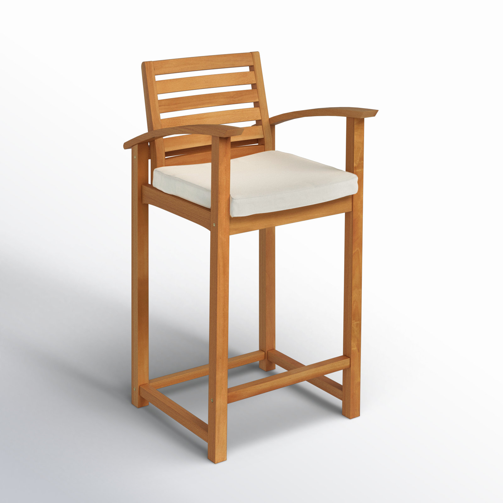 Eastview 43'' Wood Outdoor Bar Stool with Cushion