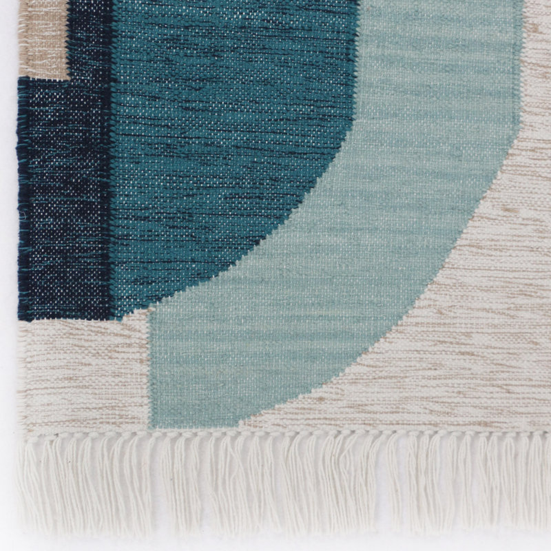 Lagoon Geometric Area Rug in Blue, Rectangle 12' x 15'