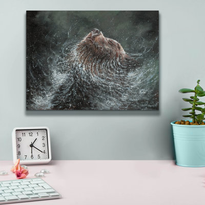 " Winston Porter 'Bear Splash2 By David Stribbling, Canvas Wall Art " by David Stribbling
