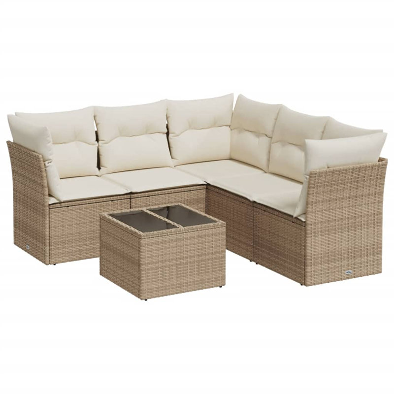 Ensemble de canapé de jardin modulaire en rotin PE 6 pièces Vidaxl