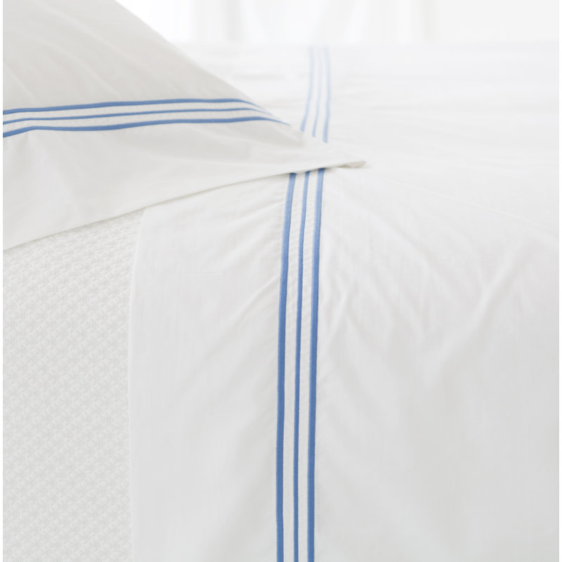 Trio Flat Sheet, Full/Queen Flat Sheet, French Blue