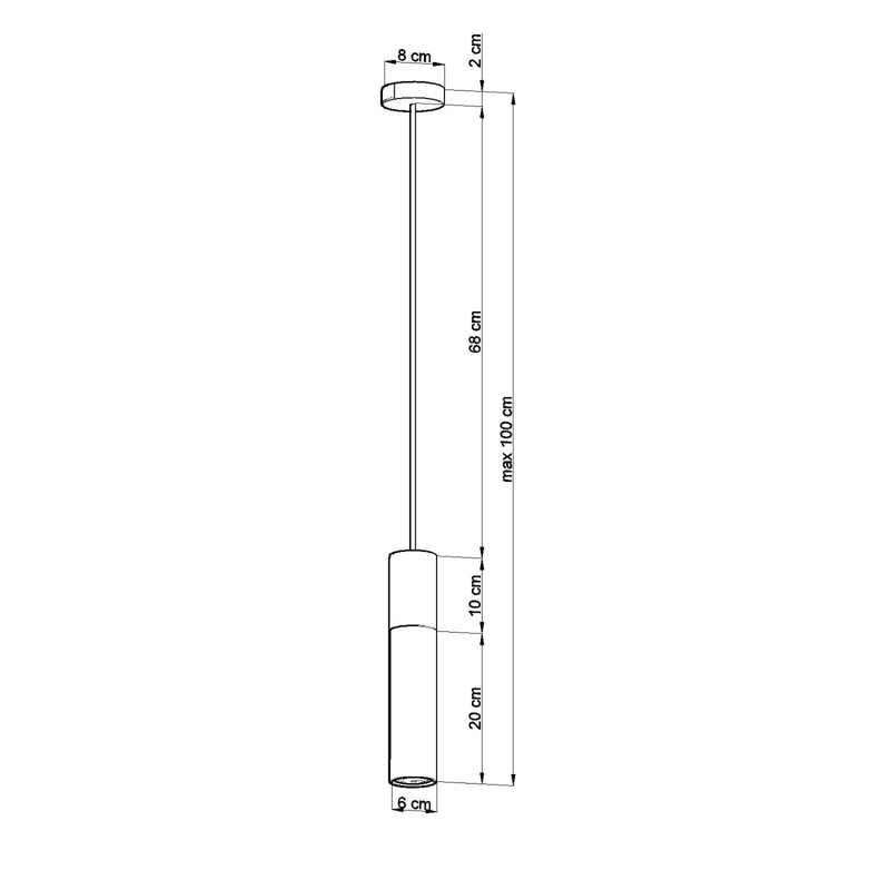 Casper 1 - Light White/Brown Cylinder Pendant, Black/Wood