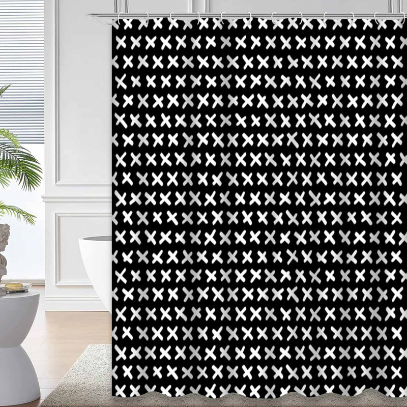Rideau de douche blanc avec 12 crochets, L 72 po x l 78 po