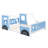 Classic Car-Shaped Platform Bed With Wheels,Blue-746841959