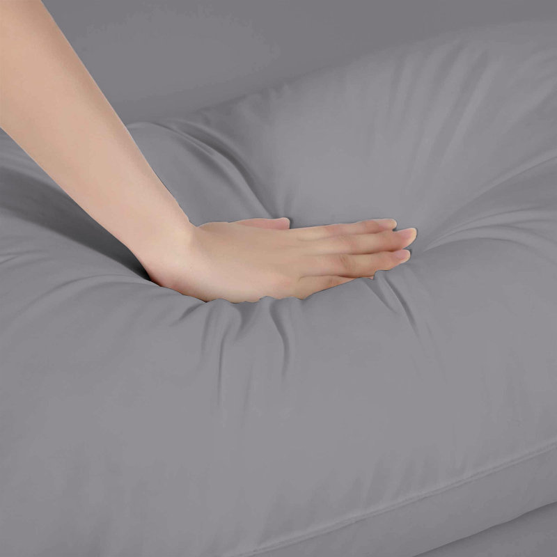 Brushed Microfiber Plain 100% Polyester Standard Size Pillowcase/Cover, Grey